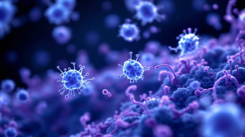 Darmbakterien unter dem Mikroskop in wissenschaftlicher Darstellung